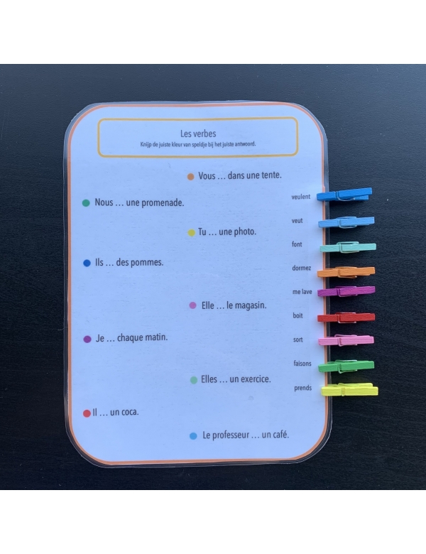 Knijperspel Franse werkwoorden (download)