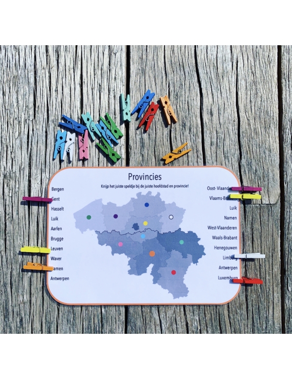 Knijperspel provincies België (download)